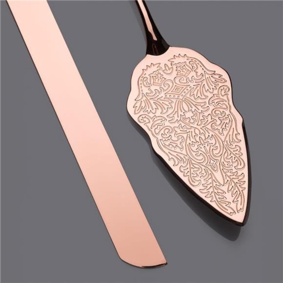 Cake Knife & Server Set, Rose Gold Cake Cutting Sets for Wedding, Anniversary - Picture 3 of 7